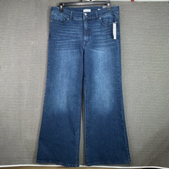 Sofia Jeans By Sofia Vergara Denim - Sofia Jeans Margo Womens Size 16 Blue Luxe Vintage Wide Leg Denim Jeans